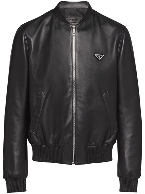 prada leather jacket sale|Prada bomber jacket for men.